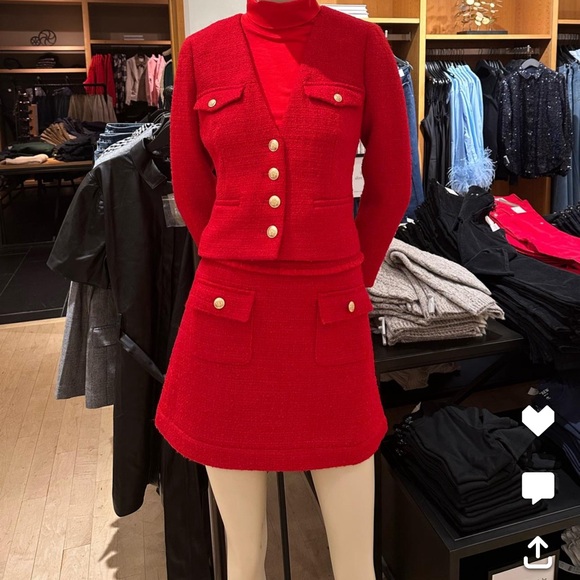 NWT J Crew Patch Pocket mini skirt in maritime tweed (red) - Picture 2 of 4